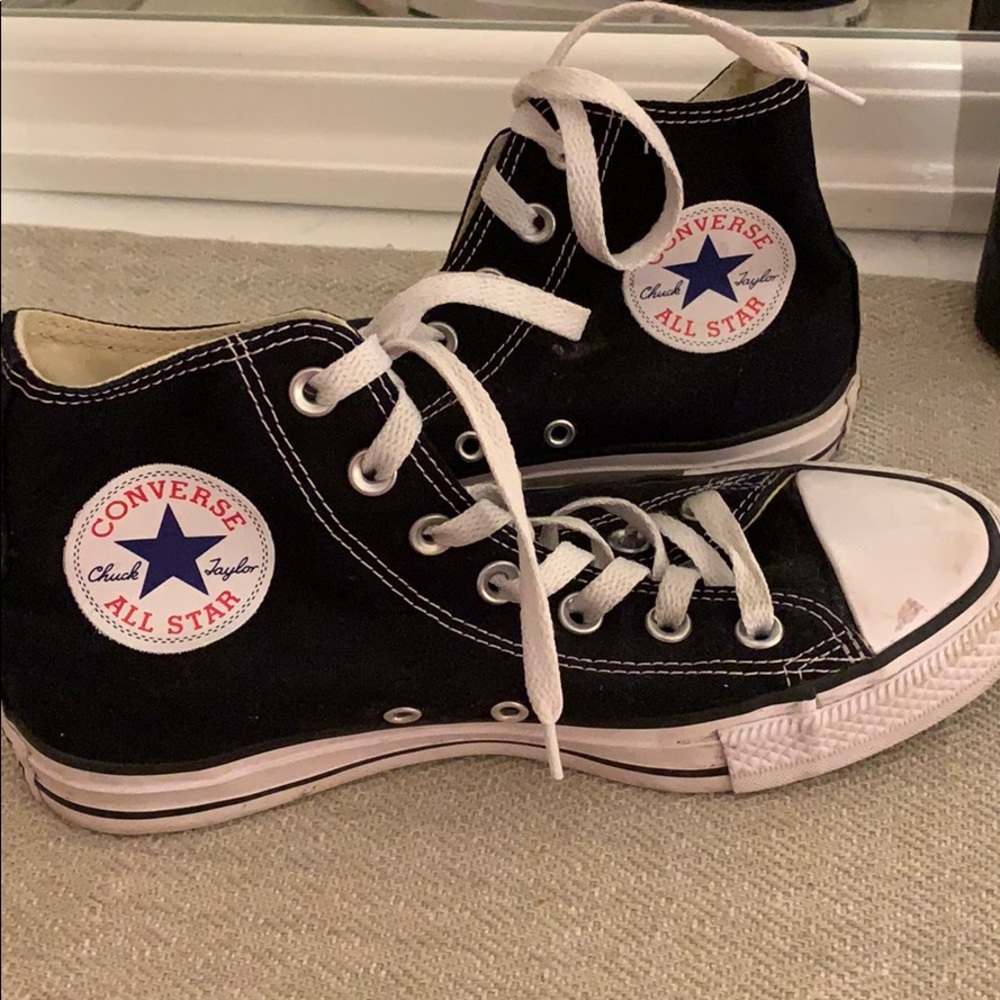Black high top converse